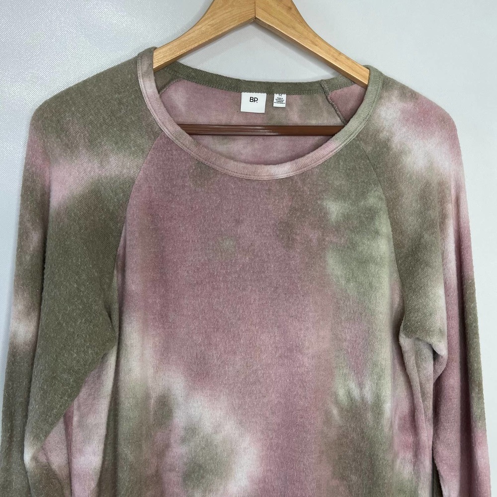 BP Womens Medium Tie Dye Crew Neck Long Sleeve Top Purple - Sz M - Picture 3 of 8